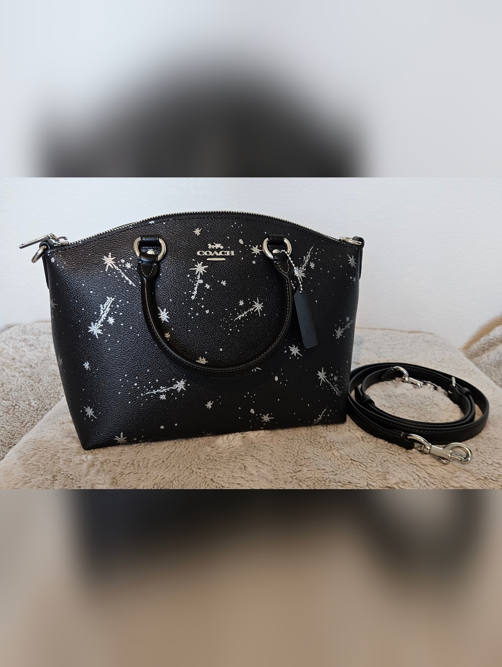 Coach Sadie Satchel Bag With Star Print - Picture 8 of 16